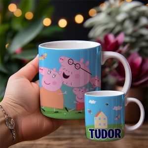 Cana Peppa Pig personalizata cu numele tau