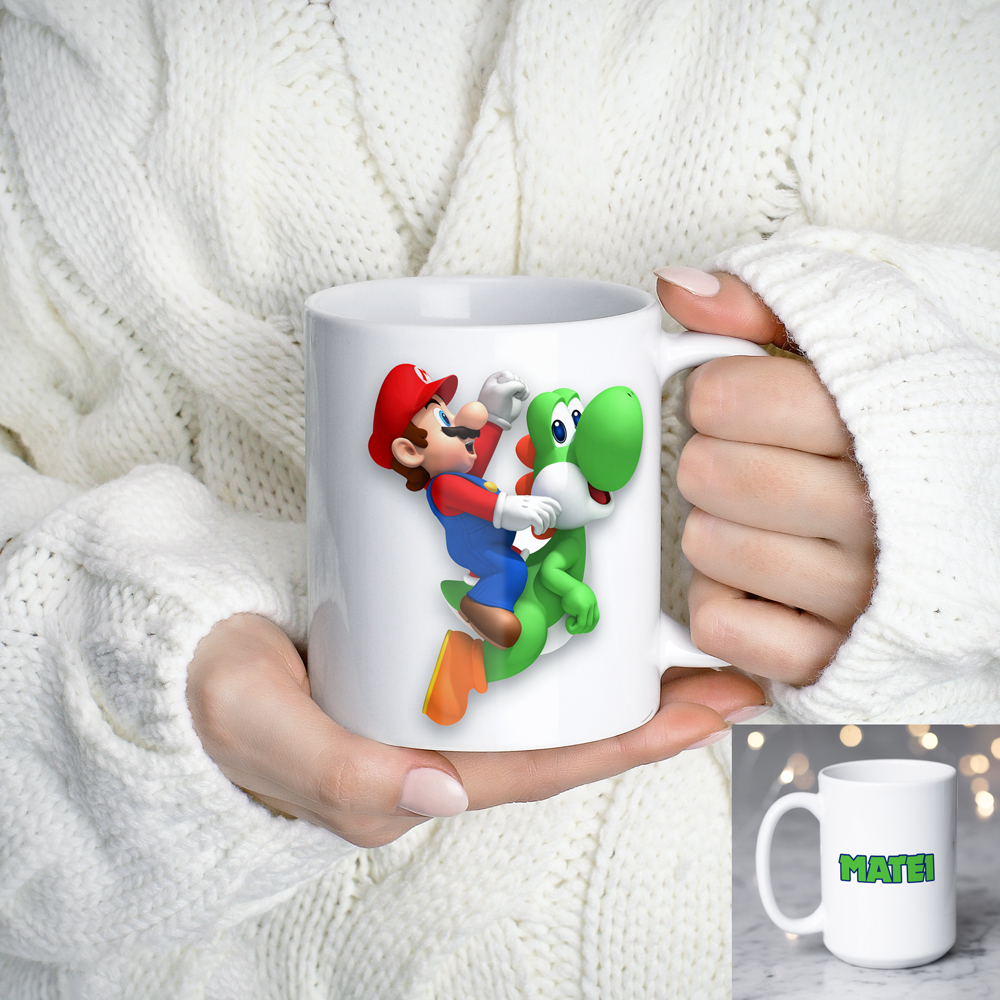 Cana Super Mario personalizata cu poza ta