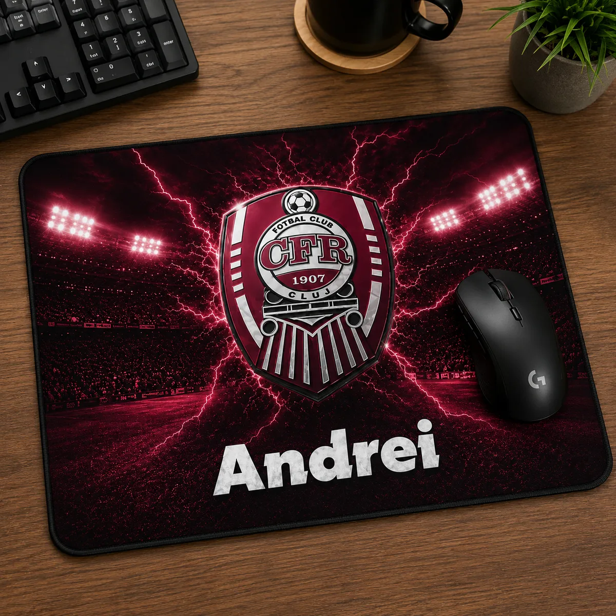 Mousepad CFR Cluj personalizat cu numele tau