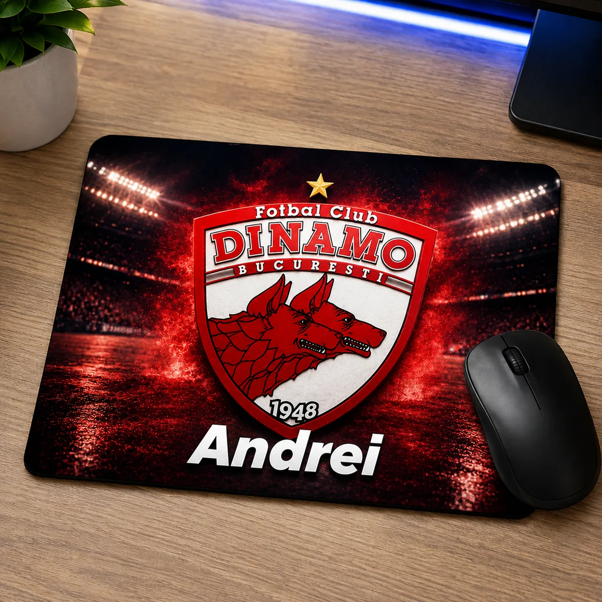 Mousepad Dinamo Bucuresti personalizat cu numele tau
