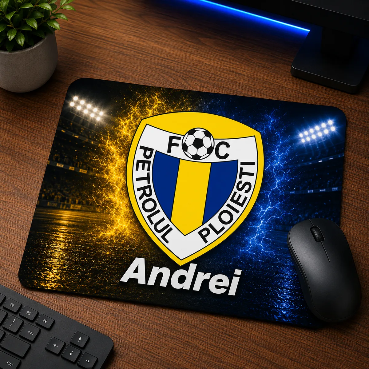 Mousepad Petrolul Ploiesti personalizat cu numele tau