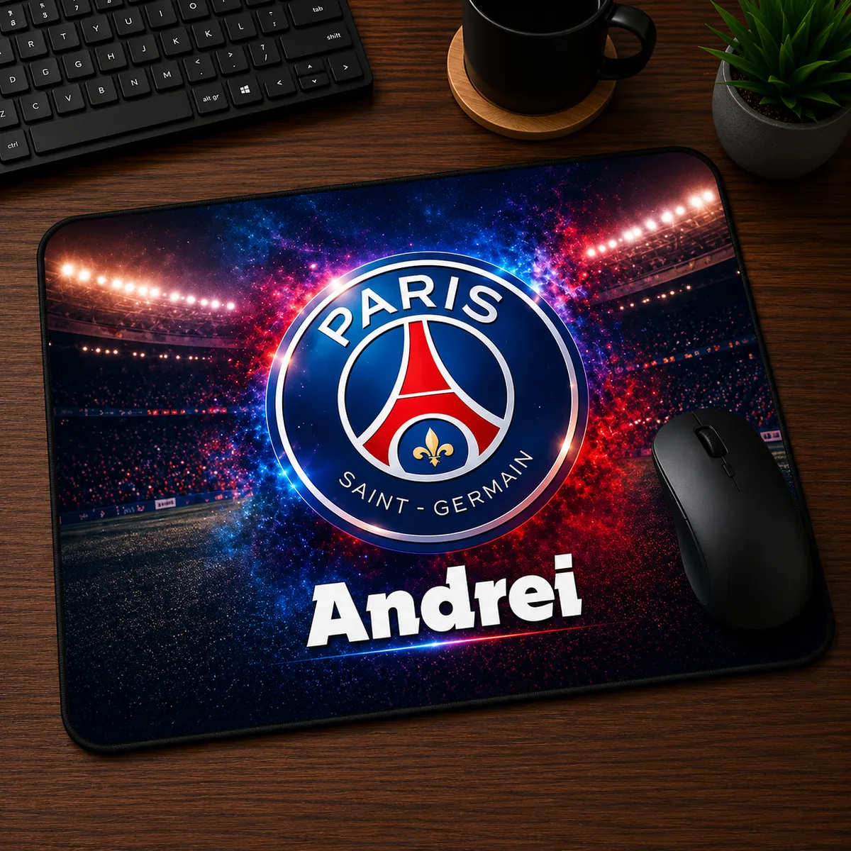 Mousepad Paris Saint-Germain (PSG) personalizat cu numele tau