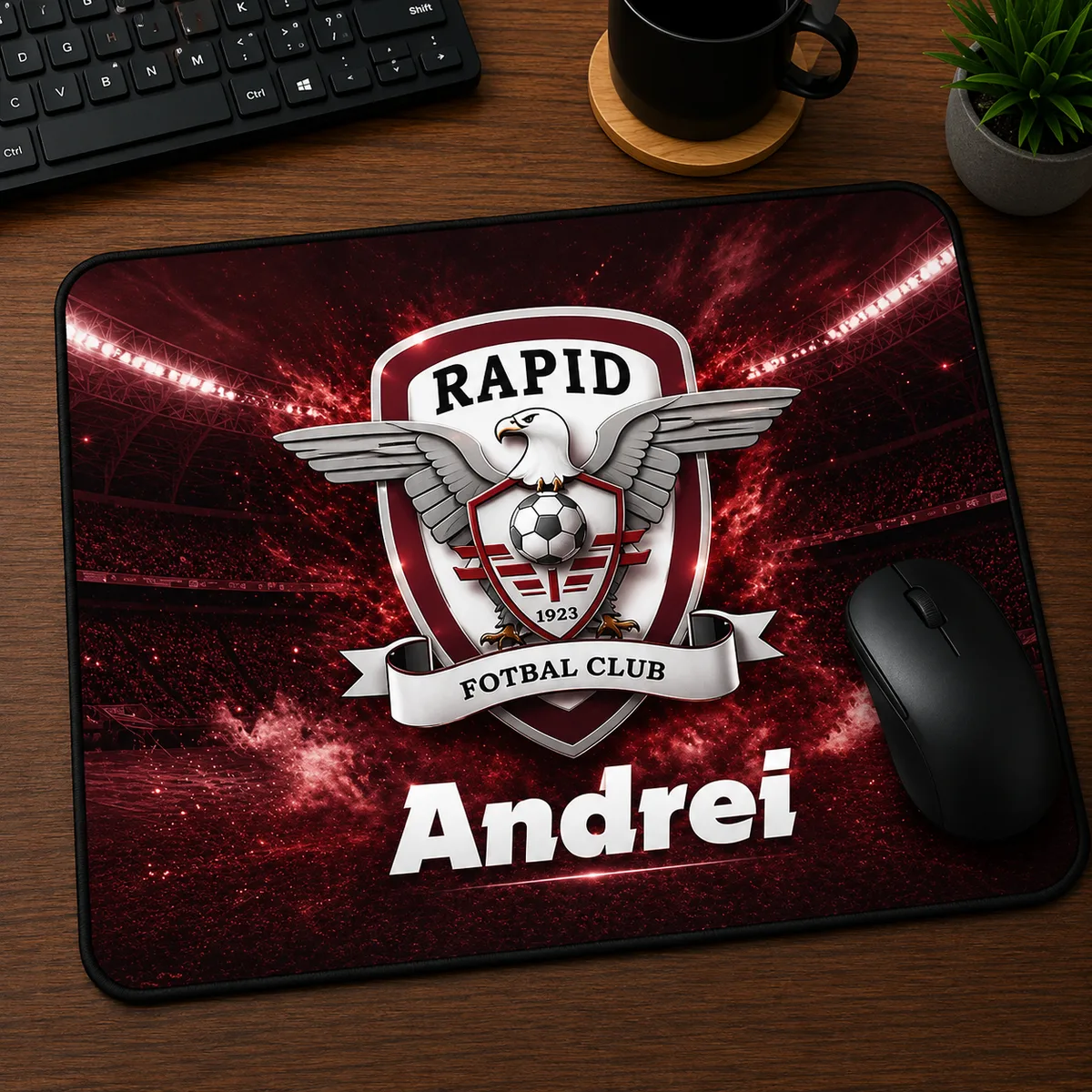 Mousepad Rapid Bucuresti personalizat cu numele tau