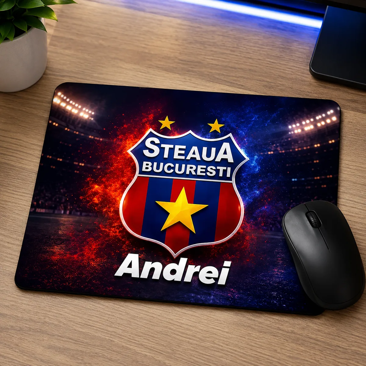 Mousepad Steaua Bucuresti personalizat cu numele tau
