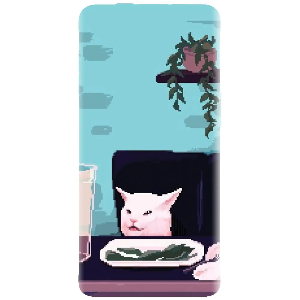 Husa din silicon - model Pixel Art Cat Meme