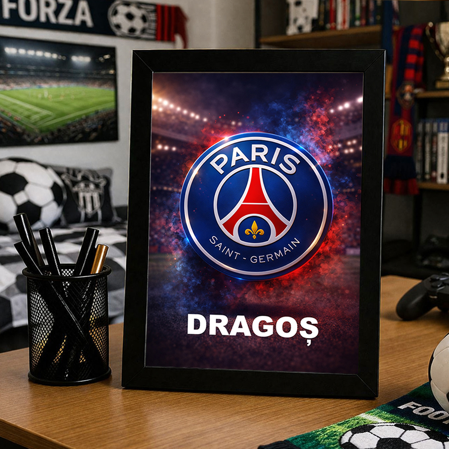 Tablou Paris Saint-Germain (PSG) personalizat cu numele tau