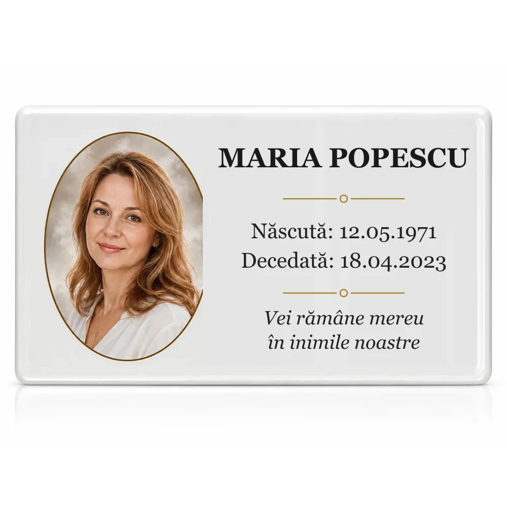 Plăcuță ceramică pentru nume și date