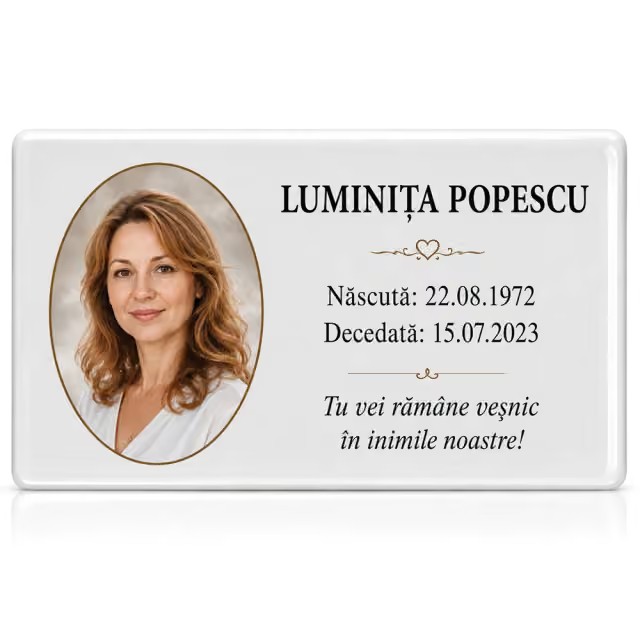 Plăcuță porțelan pentru nume și date