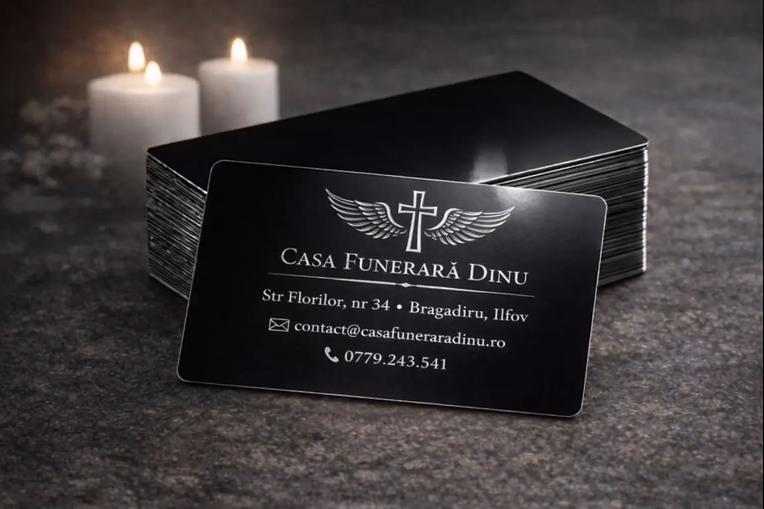 Cărți de vizită metalice gravate