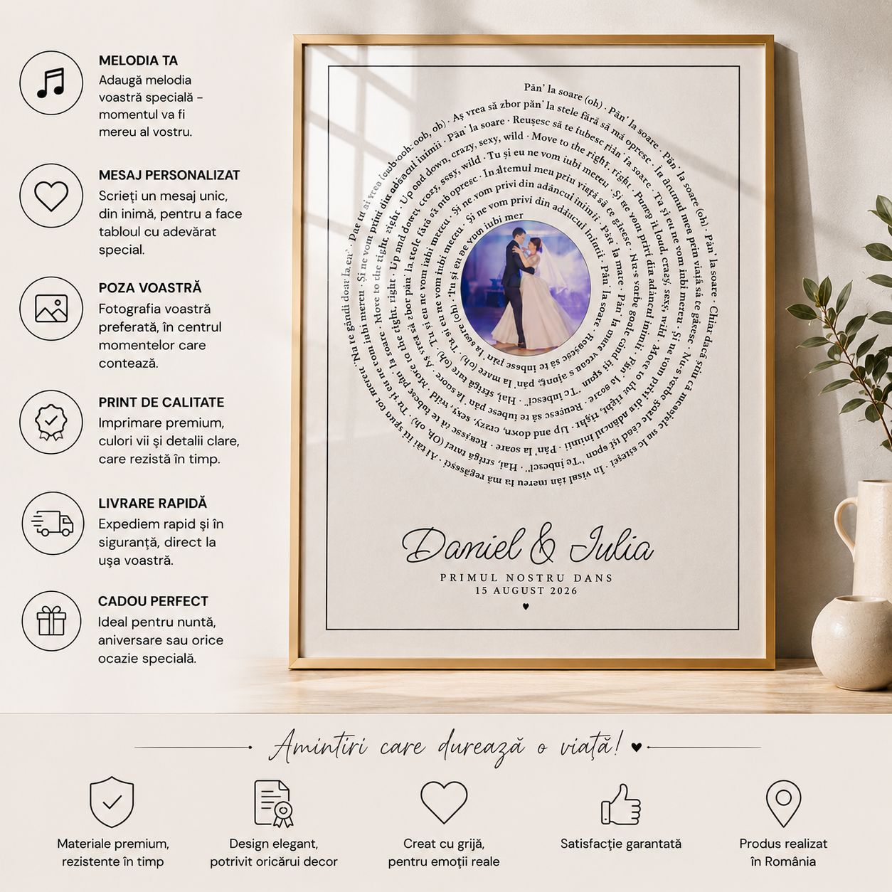 Tablou Melodia noastră personalizat