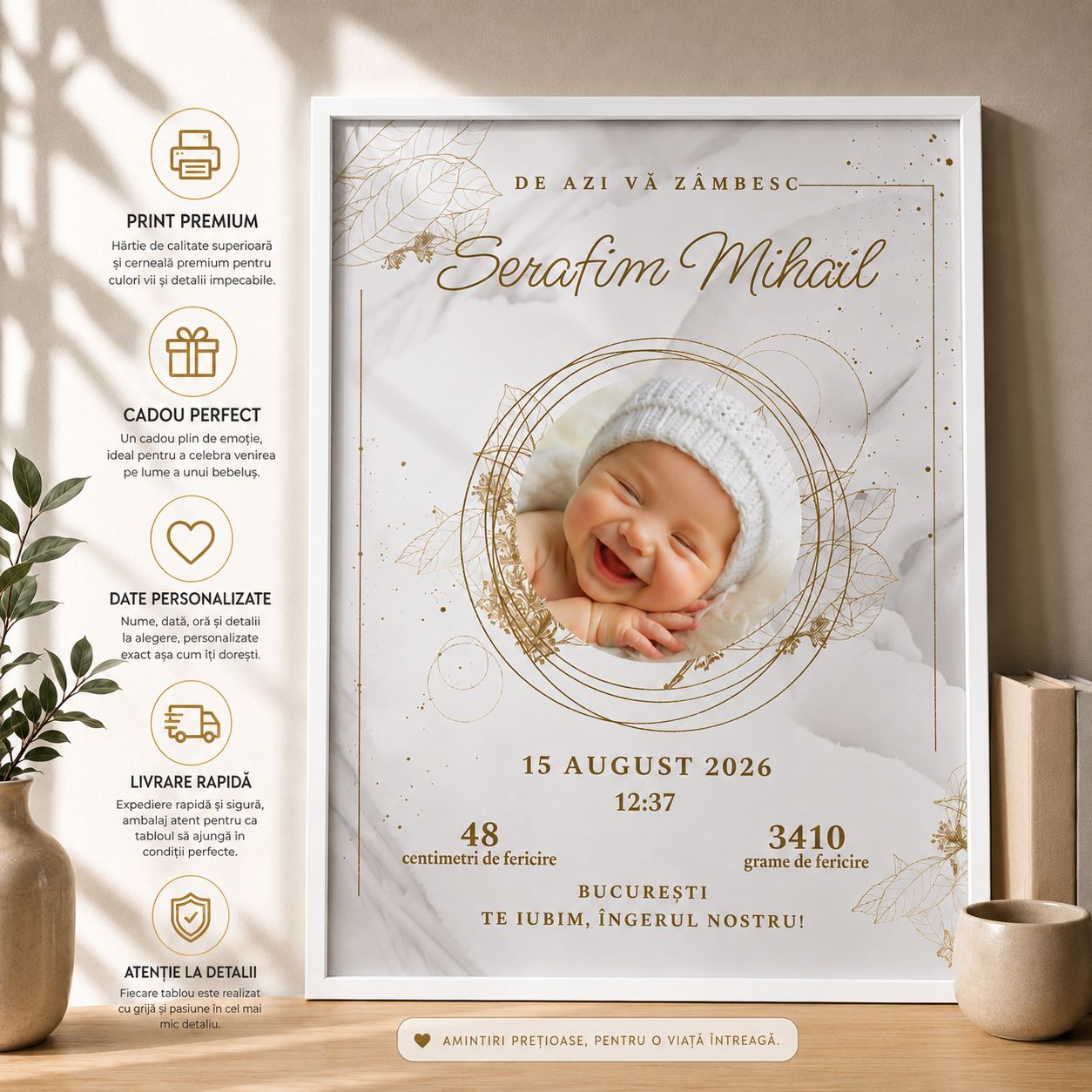 Tablou personalizat nou-născut
