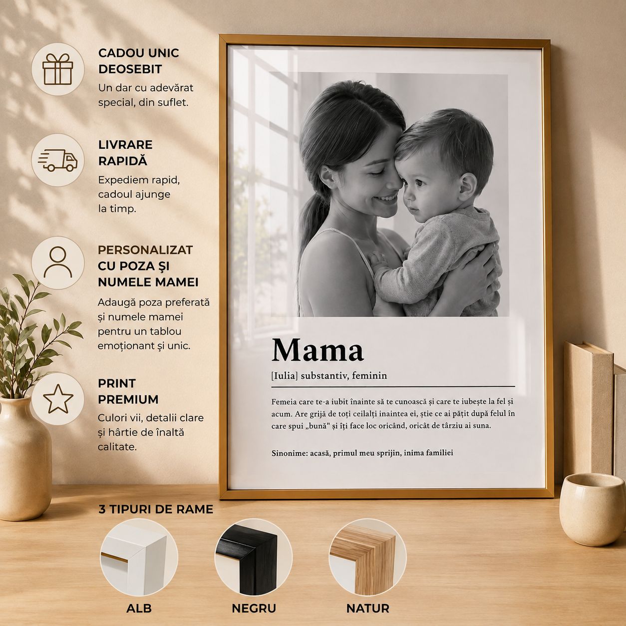 Tablou personalizat pentru mama