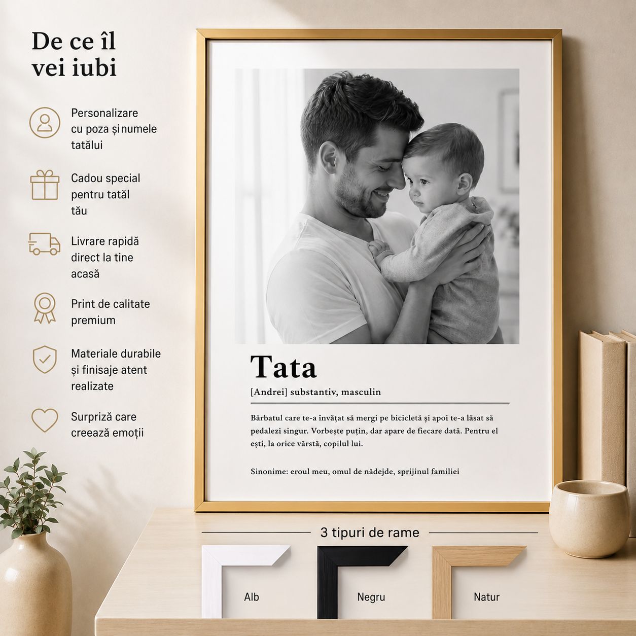 Tablou personalizat pentru tata