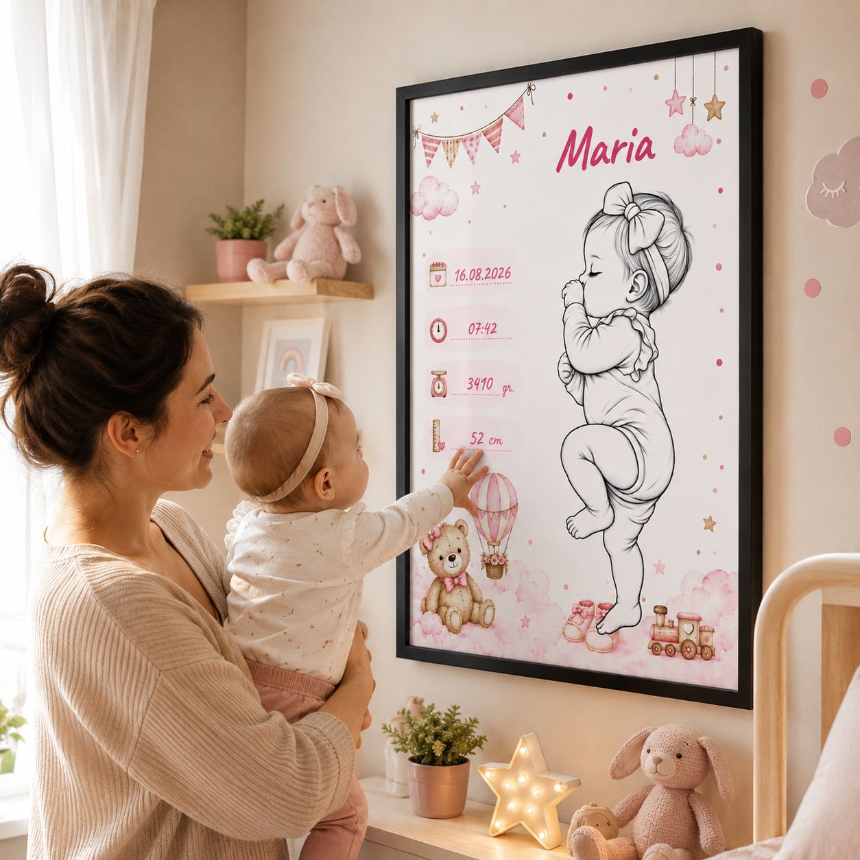 Tablou personalizat cu bebelușul tău în mărime naturală 1:1